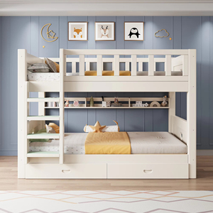 Modern White Storage Slide Safety Fence Sleeping Wooden Toddler <strong>Bed</strong> Kids Bunk <strong>Beds</strong> for Teenagers - Product Image 1