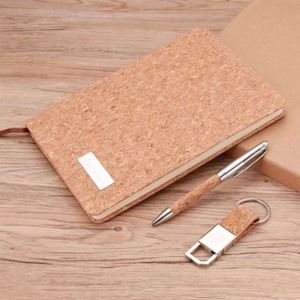 Cork <b>Notepad</b> & Keychain Gift Set for Enterprise Company Real Estate Business-Premium Business Notebook Suit - Product Image 3