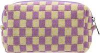 Trousse de maquillage à carreaux pour sac à main pochette de maquillage à fermeture éclair Portable petit étui cosmétique pour accessoires de voyage
