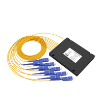Peralatan Fiber Optik FTTH 1X32 SC UPC PLC Splitter Tipe Fiber G657A1 Kotak Fiber Optik Tipe PLC Splitter