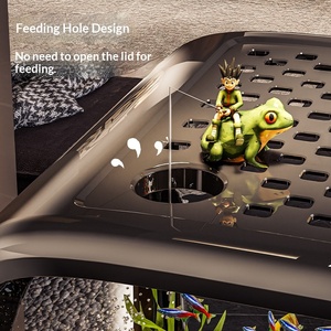 <span class=keywords><strong>Acquario</strong></span> Creativo con Coperchio Trasparente per Tartarughe e Pesci Rossi, Decorazione per Soggiorno, <span class=keywords><strong>Acquario</strong></span> da Scrivania Ecologico con Ornamenti Paesaggistici - Product Image 3