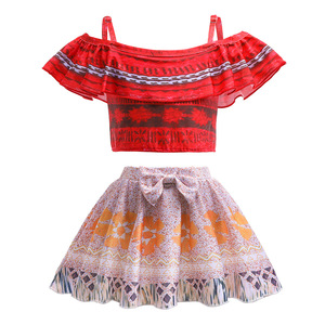 Traje de baño de verano, conjuntos de <span class=keywords><strong>tres</strong></span> piezas, vestido de princesa Moana para niñas, disfraz de Cosplay de Halloween Vaiana para niños, vestido de fiesta - Product Image 3