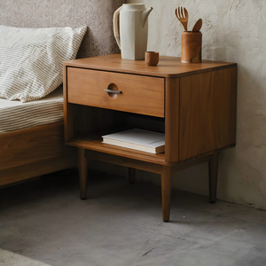 Mesa de Noche de Madera de Teca Sólida (Sin Accesorios) Fabricada en Chongqing, Serie Integrada para Dormitorio - Product Image 1
