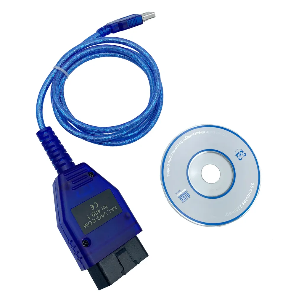VAG 409.1 KKL OBD2 OBDii Kabel Diagnostik Scan Alat Antarmuka Konektor dengan Ftdi Chip Obd2 Scanner
