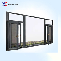 Portes et fenêtres modernes horizontales insonorisées en alliage d'aluminium et verre, double vitrage trempé, battantes, isolantes thermiquement, pour extérieur de villa