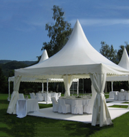 Tente Pagode de Luxe d'Extérieur avec Structure en Aluminium, Toit à Grande Hauteur, Crochets pour Lustre en Cristal, Étanche Toutes Saisons pour Grandes Événements