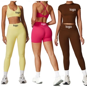 Ensemble de sport pour femmes, ensemble de yoga, vêtements de sport, logo personnalisé, tissu OEM - Product Image 1