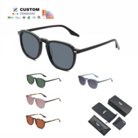 Lunettes de soleil polarisées carrées classiques en acétate, de haute qualité, de luxe, pour l'extérieur, pour les vacances d'été à la plage, pour hommes et femmes