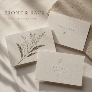 Biglietto di ringraziamento personalizzato in carta testurizzata, motivi botanici minimalisti, opzioni multi-formato per la corrispondenza aziendale - Product Image 5