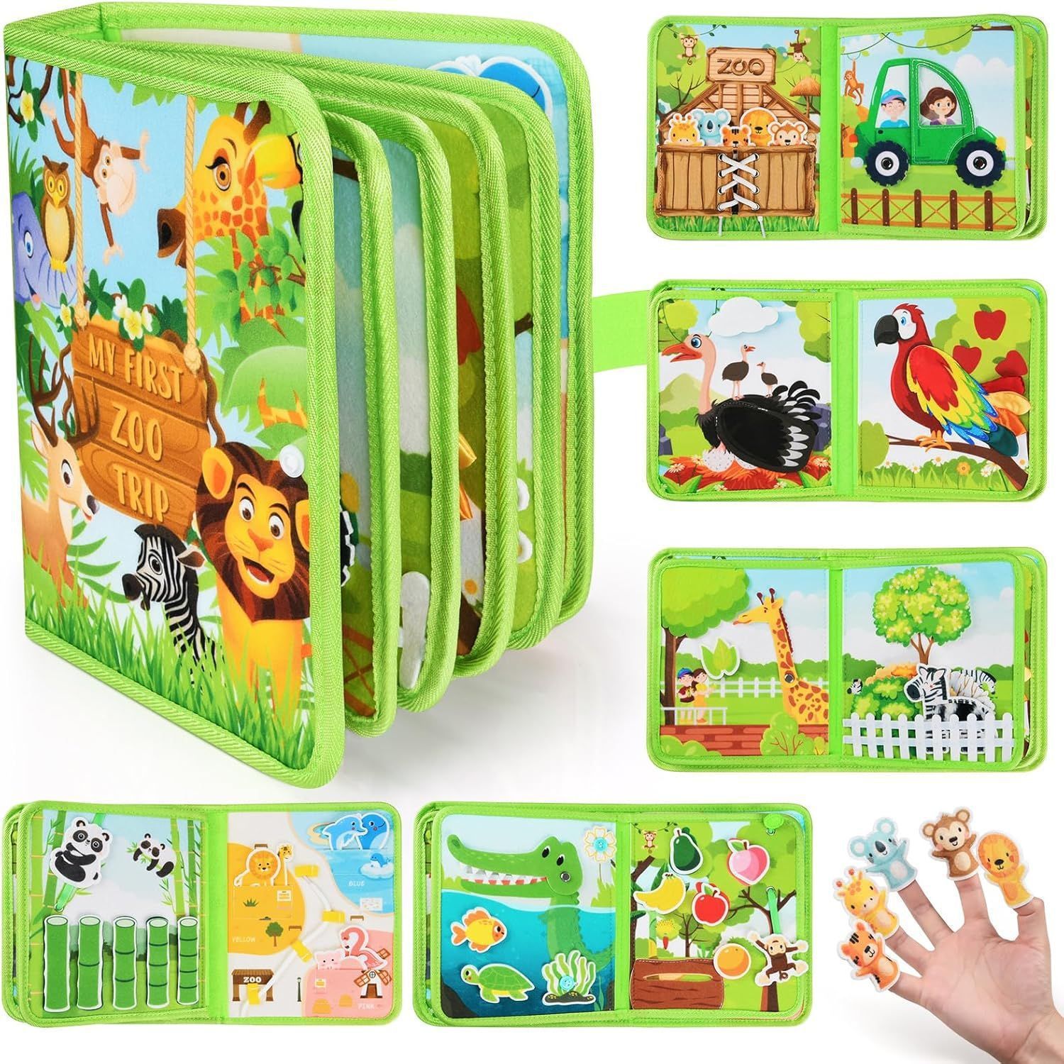 Lion zebra book-embroidery velcro
