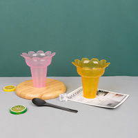 Coupe de cône de neige de glace rasée en forme de fleur jetable de 450ml en gros d'usine