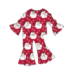 Ensemble de vêtements pour bébés Qingli Ensembles de vêtements pour enfants OEM Cross Horn Wide Leg Print