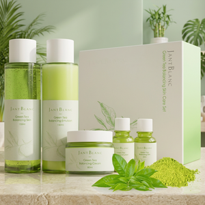 Coffret de soins au thé vert coréen bio JantBlanc, 3 pièces, hydratation du visage, traitement de l'acné, blanchiment, anti-âge, adultes, unisexe, arbre à thé - Product Image 3