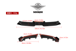 Set Splitter Anteriore in Fibra di Carbonio Prepreg Stile SQ per <span class=keywords><strong>BMW</strong></span> <span class=keywords><strong>X6</strong></span> G06 Pre-LCI 2020-2023, Modellato in Autoclave - Product Image 2