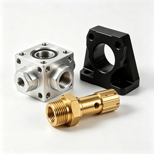 Pièces usinées CNC sur mesure OEM, collecteur multi-ports de précision, corps de vanne et turbine pour systèmes hydrauliques et pneumatiques - Product Image 1