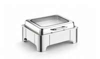 Réchaud de buffet hydraulique simple à cadre bas en acier inoxydable pour hôtels, banquets et traiteurs