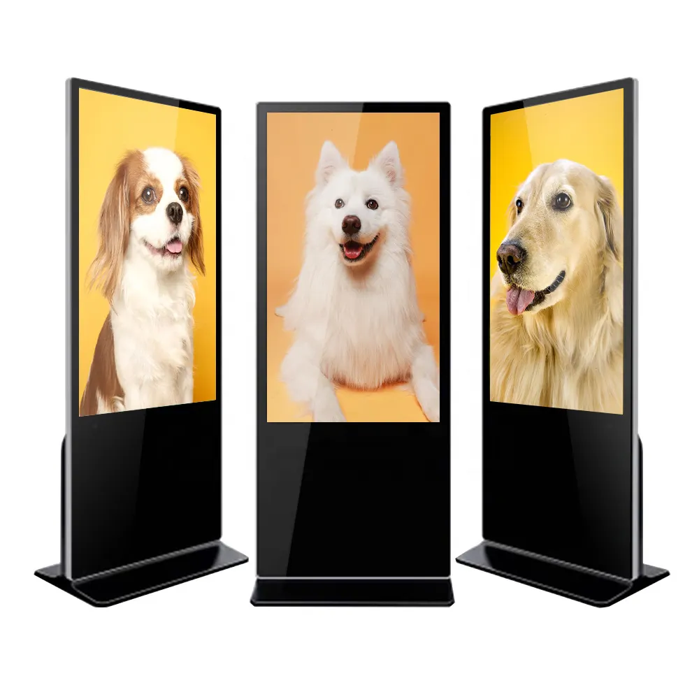 32 to 65 inch floor standing totem display wifi electronic LCD touch screen kiosk and vertical digital signage