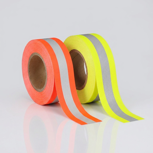 Ruban de sécurité réfléchissant en coton haute visibilité, ignifuge, rétro-réfléchissant, tissu FR pour uniforme de pompier - Product Image 1