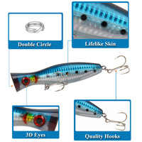 125mm 40g plastique dur Whopper Halco Popper leurre alimentation flottant Popper leurre pêche