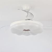 Ventilateur de plafond moderne en fer de 42 pouces avec lumière LED tricolore 110-240V, pales invisibles, télécommande, direct usine