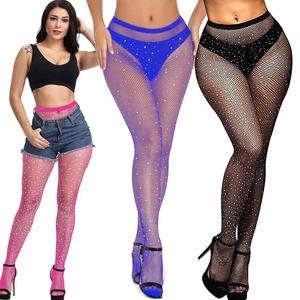 Womens Bling Hosiery <strong>Sparkly</strong> Pantyhose Rhinestone Fishnet Stockings Crystal Mesh Leggings Glitter <strong>Tights</strong> Sheer Stocking - Product Image 1
