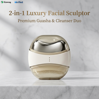 Masseur facial en acier inoxydable avec étiquette personnalisée, brosse nettoyante pour le visage en silicone, appareil de beauté pour raffermir la peau et lutter contre le vieillissement