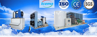 Machine à glace en flocons industrielle ICEMA, capacité 1000 kg, économe en énergie avec compresseur, pompe à eau PLC pour la pêche, haute productivité