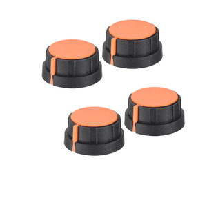 Bouton de potentiomètre CNC sur mesure en ABS, axe en D de 6 mm - 270 degrés, noir et jaune pour amplificateur de <span class=keywords><strong>basse</strong></span> - Product Image 1