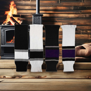 Chaussettes <span class=keywords><strong>de</strong></span> tube <span class=keywords><strong>de</strong></span> patin <span class=keywords><strong>de</strong></span> hockey respirantes réversibles <span class=keywords><strong>de</strong></span> sports du Canada personnalisées en gros fond résistant aux coupures pour le hockey sur glace sur gazon d'automne - Product Image 4