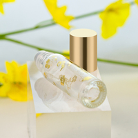 Flacon roll-on en verre de 10 ml, vide, rechargeable, avec motif chat porte-bonheur imprimé or, pour huiles essentielles et parfums, vente en gros