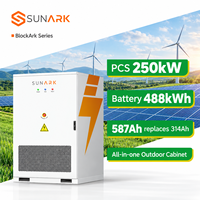 Système de stockage d'énergie solaire industriel et commercial Sunark Eu Stock Outdoor Cabinet 250kW 488kWh, batterie de stockage solaire HV Lifepo4 BESS