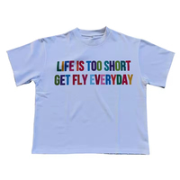 T-Shirt Bianca Personalizzata per Uomo, 230 Gsm Cotone Lavorato a Maglia, Maglietta Streetwear con Stampa Serigrafica
