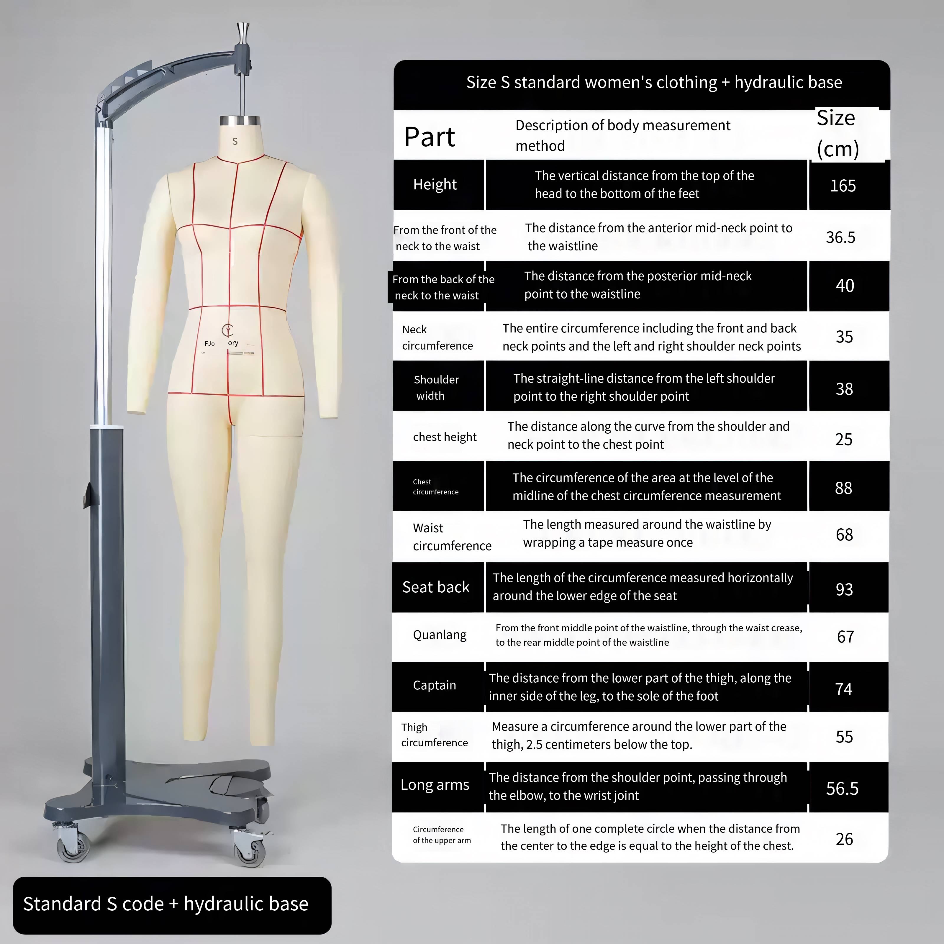 Tamaño completo del cuerpo S + base hidráulica de alto grado