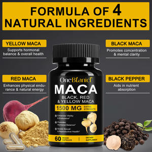 ハーブエキス黒マカ根粉末プラスカプセル男性用究極のマカ有機サプリメント黒マカ根カプセル - Product Image 4