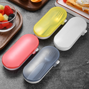 Earl trẻ em thép không gỉ 304 kim loại Bộ đồ ăn thiết lập ngắn xử lý ngã ba và muỗng với hộp lưu trữ bền vững tính năng - Product Image 3