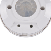 Détecteur de mouvement PIR rond à montage en surface, interrupteur, charge maximale 200W, distance de détection 3-6m, temporisation réglable, capteur de lumière jour/nuit