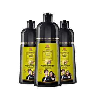 Shampoo colorant capillaire permanent au gingembre personnalisable, à base de plantes, sans ammoniaque, 420 ml, pour usage domestique, longue durée, couvre les <span class=keywords><strong>cheveux</strong></span> gris, cosmétique capillaire - Product Image 1