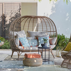 2021 saison nouveau design grand rond en osier tissage extérieur en osier rotin canapé transat - Product Image 2