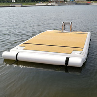 Barco inflable de ocio flotante, muelle de Mar con material de punto de caída para deportes acuáticos