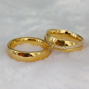 Anillos de Boda de Oro de 18k con Diamantes Cz para Parejas, Anillo de Oro para Hombre y Mujer, Anillos de Oro, Goldringe, <span class=keywords><strong>Ringar</strong></span>, Ringen - Product Image 5