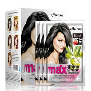 <span class=keywords><strong>Teinture</strong></span> capillaire noire à usage unique en sachet, crème colorante végétale sans ammoniaque à usage unique - Product Image 2