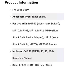 Plc -command M-2045-0069 / M20450069 (ใหม่ในกล่อง) หัวต่อ Cat40 สำหรับสินค้ารับประกัน - Product Image 1