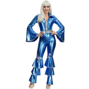 <span class=keywords><strong>Costume</strong></span> d'Halloween Bleu Une Pièce Rétro Années 70 <span class=keywords><strong>Disco</strong></span> Performance Discothèque Bar Chanteuse <span class=keywords><strong>Costume</strong></span> de performance - Product Image 1