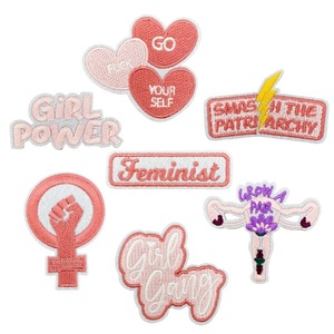 Patch Ricamate Termoadesive '<span class=keywords><strong>Girl</strong></span> Gang' e '<span class=keywords><strong>Girl</strong></span> <span class=keywords><strong>Power</strong></span>' per l'Empowerment Femminista e 'Smash the Patriarchy', per Decorare Cappelli e Borse - Product Image 1