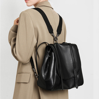 Mochila de Cuero Genuino para Mujer, Diseño Personalizado OEM/ODM, Bolso de Hombro Convertible Elegante, Mochila Casual para Tablet, para Viajes