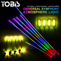 Bande lumineuse LED intérieure pour voiture Yobis, 18 en 1, 64 couleurs RGB, symphonie avec contrôle par application téléphonique, kit de lampe d'ambiance flexible