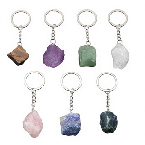 Natural Stone Crystal Gem Handmade Keychain Pendant
