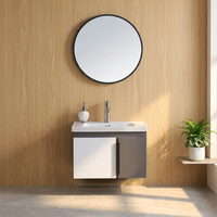 Ensemble de meubles de salle de bain modernes en acier inoxydable à fixer au mur pour hôtel et appartement