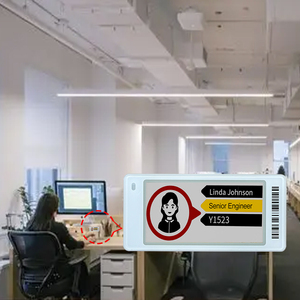 Badge de travail électronique intelligent avec écran E-Ink NFC ESL pour employés de bureau, étiquette de nom numérique intelligente, écran E-paper 4 couleurs, Bluetooth - Product Image 1