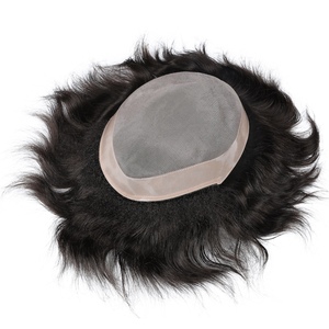 Prótesis Capilar Masculina 1B de Cabello Remy Indio con Base Mono NPU, Ondulado Natural, Corte 1B, Sistema Capilar de Alta Calidad con Diseño Partido y Atado a Mano - Product Image 1